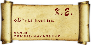 Kürti Evelina névjegykártya